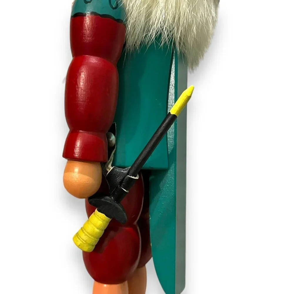 Nutcracker Musketeer w/Sword Leather Hat Feather NO FEET wooden Christmas Decor